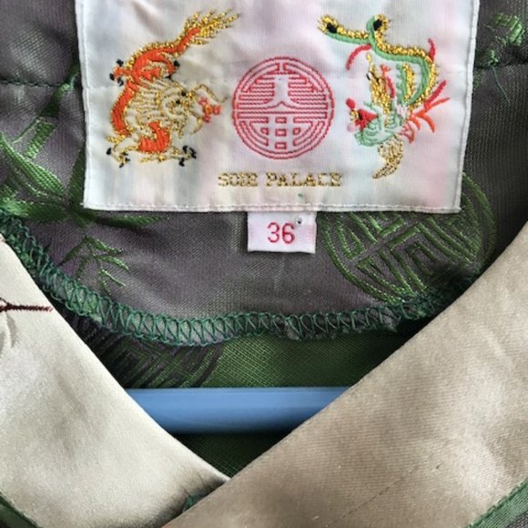 Green silk jacket - Picture 3 of 4